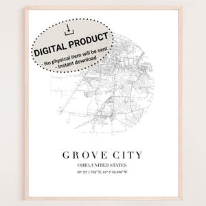 Grove City Ohio map, Grove City OH map, Digital Map of Grove City, Grove City Printable Map, Grove City Ohio Street Map, Grove City Wall Art