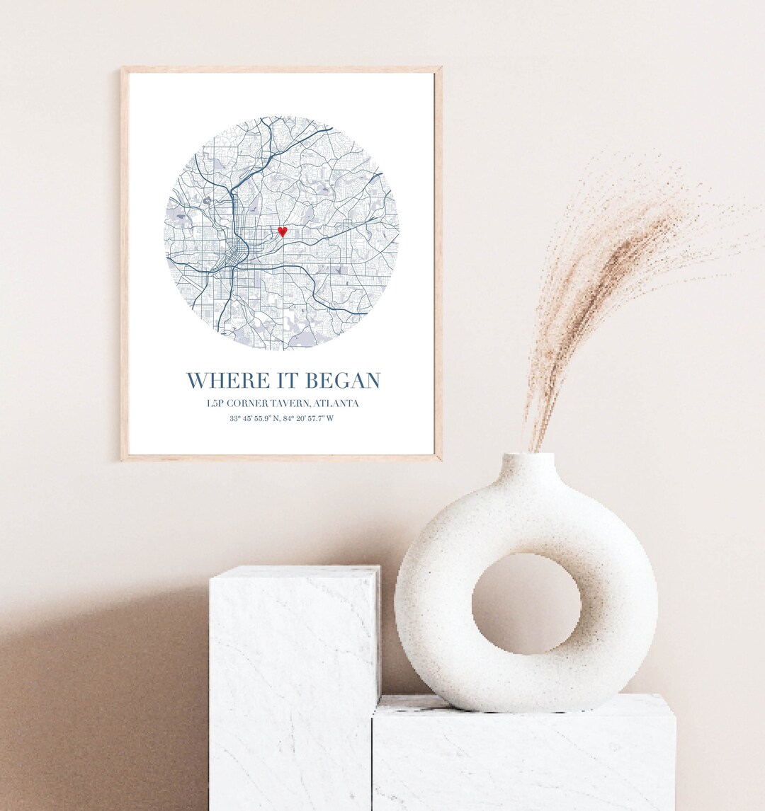 Where We Met Map, Where We Met Map Printable, Where We Met Coordinates