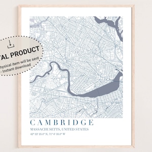 Cartel de Cambridge MA, mapa de Cambridge, mapa de Cambridge, mapa del MIT, mapa de Harvard, mapa de cambridge ma, mapa de cambridge ma y ciudades circundantes