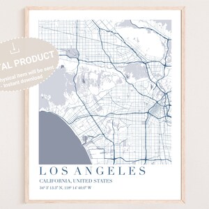 Arte digitale di Los Angeles / Download digitale di Los Angeles / Poster di Los Angeles / Stampa di Los Angeles / Mappa di Los Angeles / Arte della mappa di Los Angeles