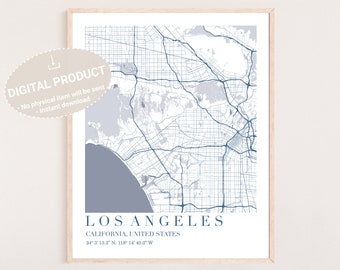 Los Angeles Digital Art | Los Angeles Digital Download | Los Angeles Poster | Los Angeles Print | Los Angeles Map | Los Angeles Map Art