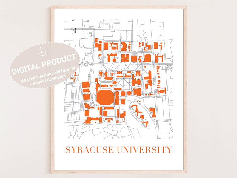 Syracuse University Campus Map, Syracuse University Merch, Syracuse