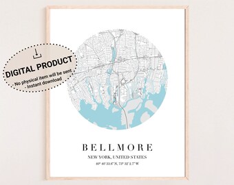 Mapa de Bellmore, NY (descarga digital), mapa de Bellmore, NY, mapa de North Bellmore, NY, mapa de Bellmore, Long Island, mapa de Bellmore, Nueva York