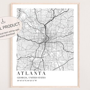 Atlanta Digital Print | Atlanta Map Print | Atlanta Map Art | Atlanta City Map | Atlanta Wall Art | Atlanta Wall Print | Map of Atlanta