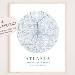 Atlanta Digital Print | Atlanta Map Print | Atlanta Map Art | Atlanta City Map | Atlanta Wall Art | Atlanta Wall Print | Map of Atlanta