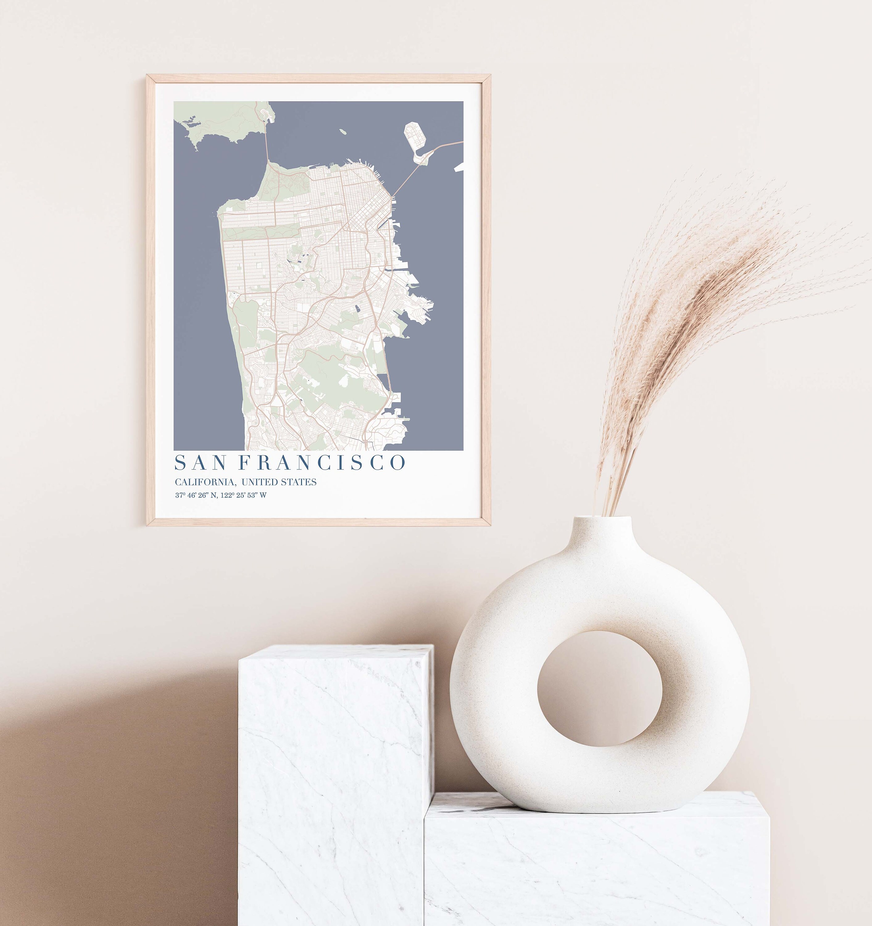 San Francisco Printable Map Map San Francisco Map San - Etsy