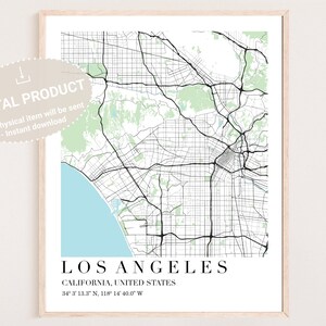Arte digitale di Los Angeles / Download digitale di Los Angeles / Poster di Los Angeles / Stampa di Los Angeles / Mappa di Los Angeles / Arte della mappa di Los Angeles