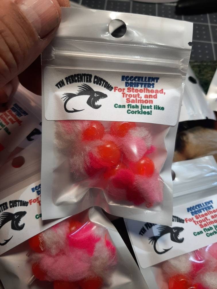 Salmon Egg Yarnies Made With 12mm Soft Beads, Tubing and Yarn. Fish Just  Like Corkies for Steelhead Trout and Salmon. Secret Weapon -  Denmark