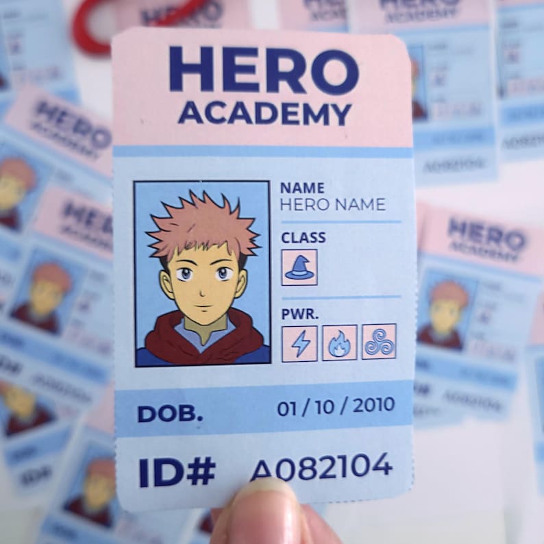 Editable Cosplay ID Card Template: Anime, Gamer (PSD, Digital Download ...