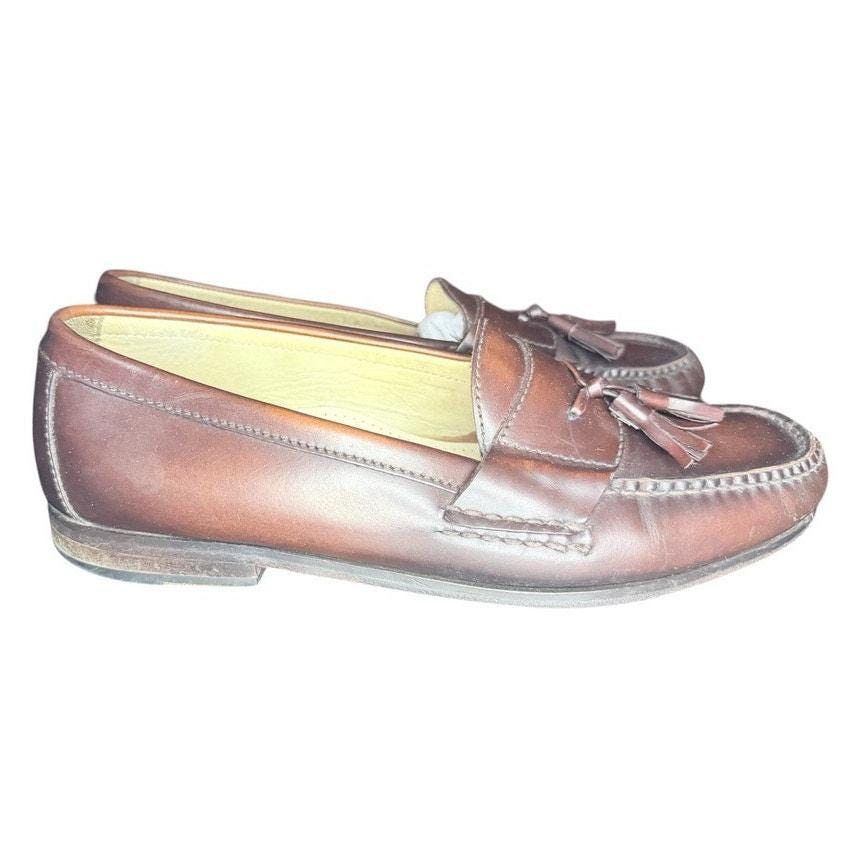Buy Vtg 90s Cole Haan Mens Leather Slip on Loafers Tassels Size 10