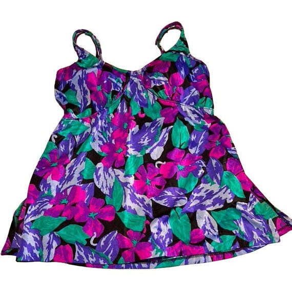 Vintage Maxine of Hollywood Swim Dress Floral Retro Modest 26W Purple USA  Made - Etsy