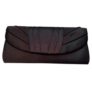 Vintage Gunne Sax Jessica McClintock Satin Clutch Evening Bag Purse Black Formal