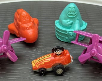 Vintage 80s McDonalds Hamburglar McNuggets Transportation Happy Meal Toys Retro