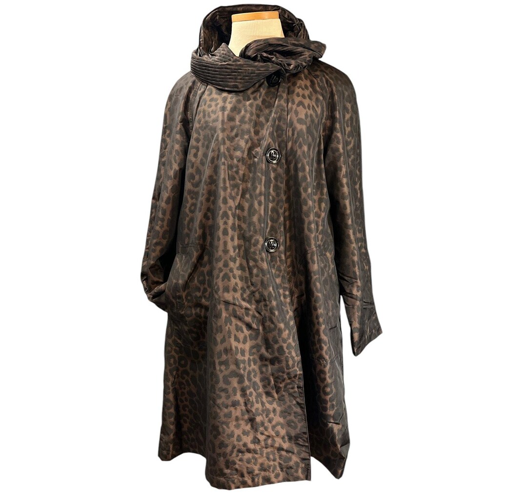 Leopard Print Stitching Button Plush Coat