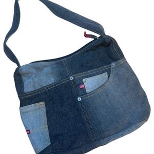 VTG Y2K Polo Ralph Lauren Denim Patchwork Shoulder Bag Purse Gray Streetwear Fun