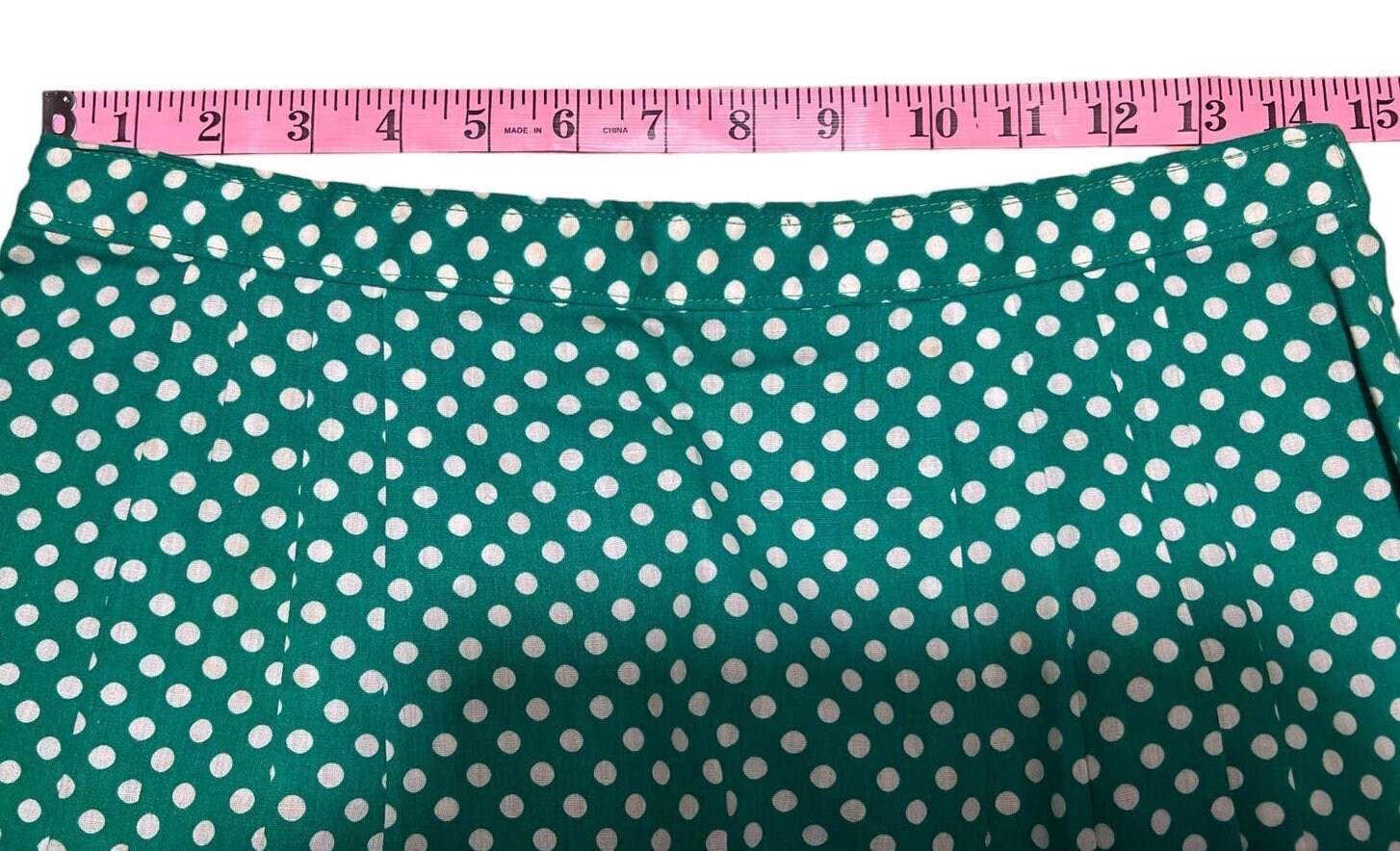 Jupe d'été plissée vintage en coton imprimé feuilles vertes pour femme
