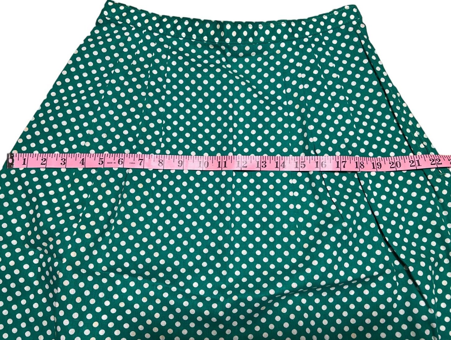 Unbranded - vintage bronze foncé vert plissé taille de chute jupe