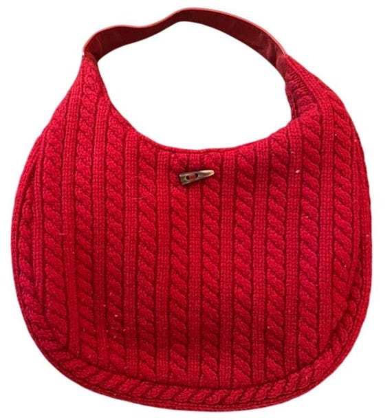 Borsa a tracolla con tracolla rotonda in maglia GAP in lana 100 - Main Image