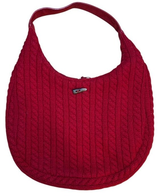 Borsa a tracolla con tracolla rotonda in maglia GAP in lana 100