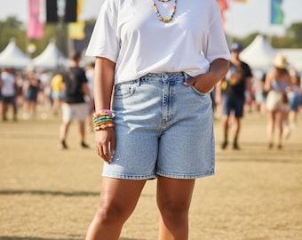 Pantalones cortos vaqueros Gitano vintage con cierre de botones, talla 26, para mujer, lavado claro, estilo festival