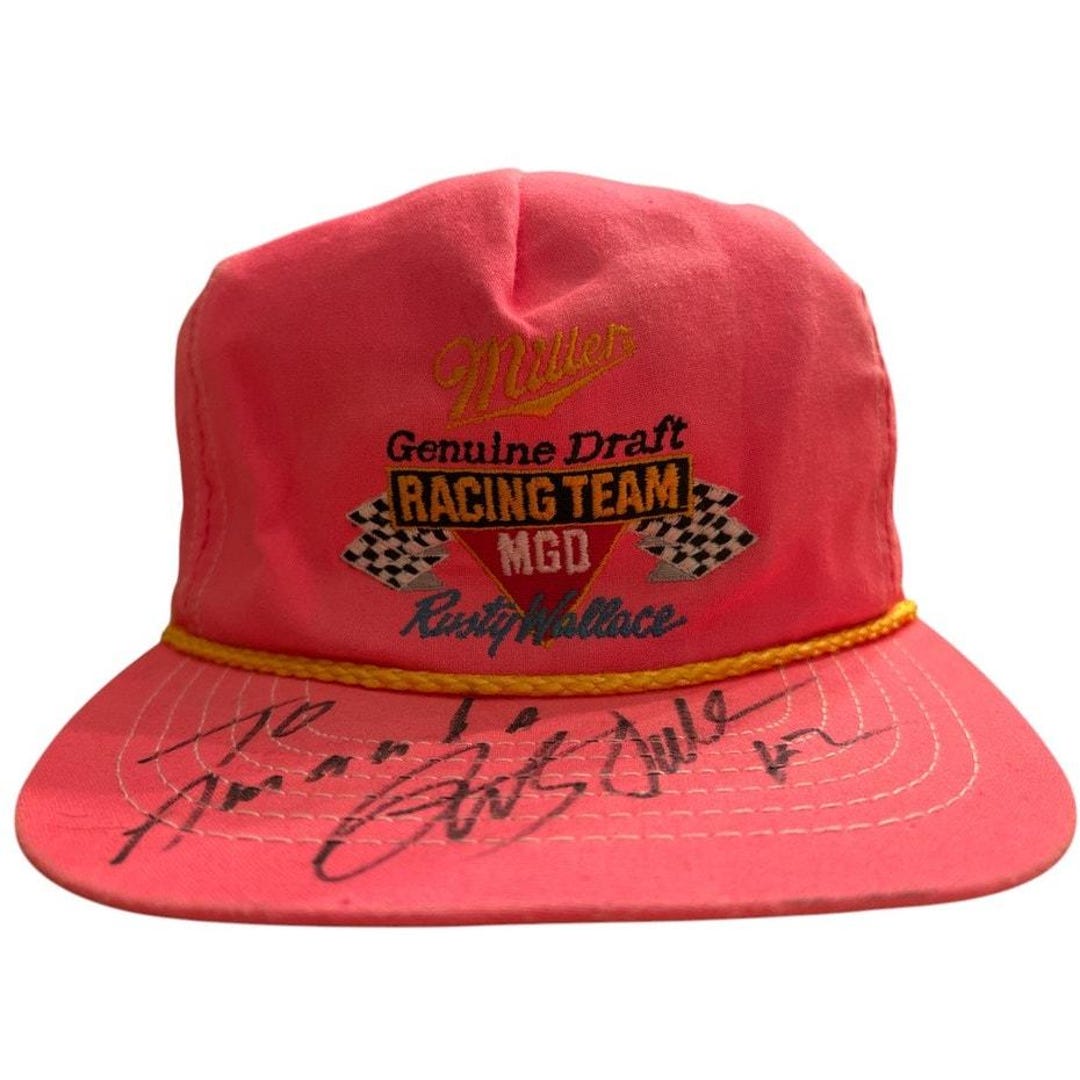 Vintage 90s MGD Racing Team Rusty Wallace Autographed Snap Back