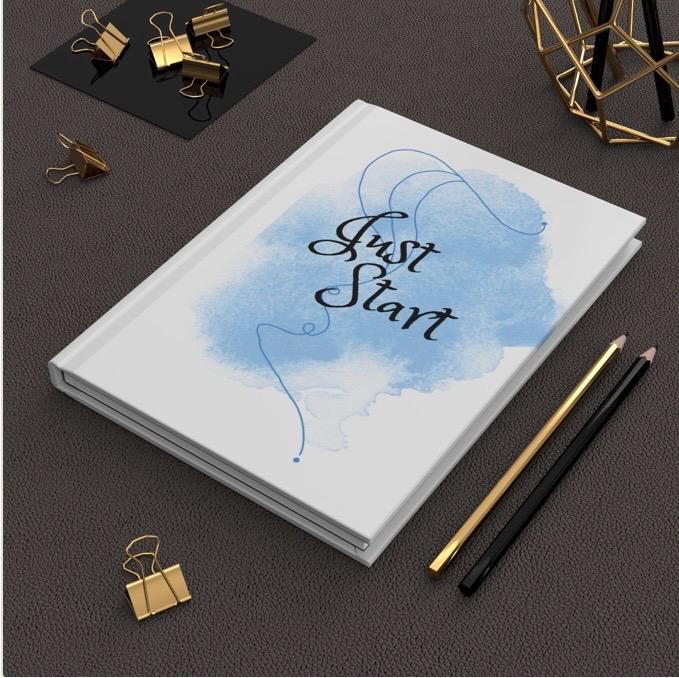 Inspiring Hardcover Journal, Perfect for Writing, Goal Setting, Bullet Journaling, Gift for Students, Just Start Motivation Book
