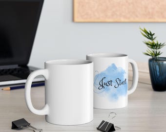 Ceramic Mug - Just Breathe, Inspirational Coffee Cup, Perfect Gift for Tea Lovers, Motivational Drinkware for Relaxation