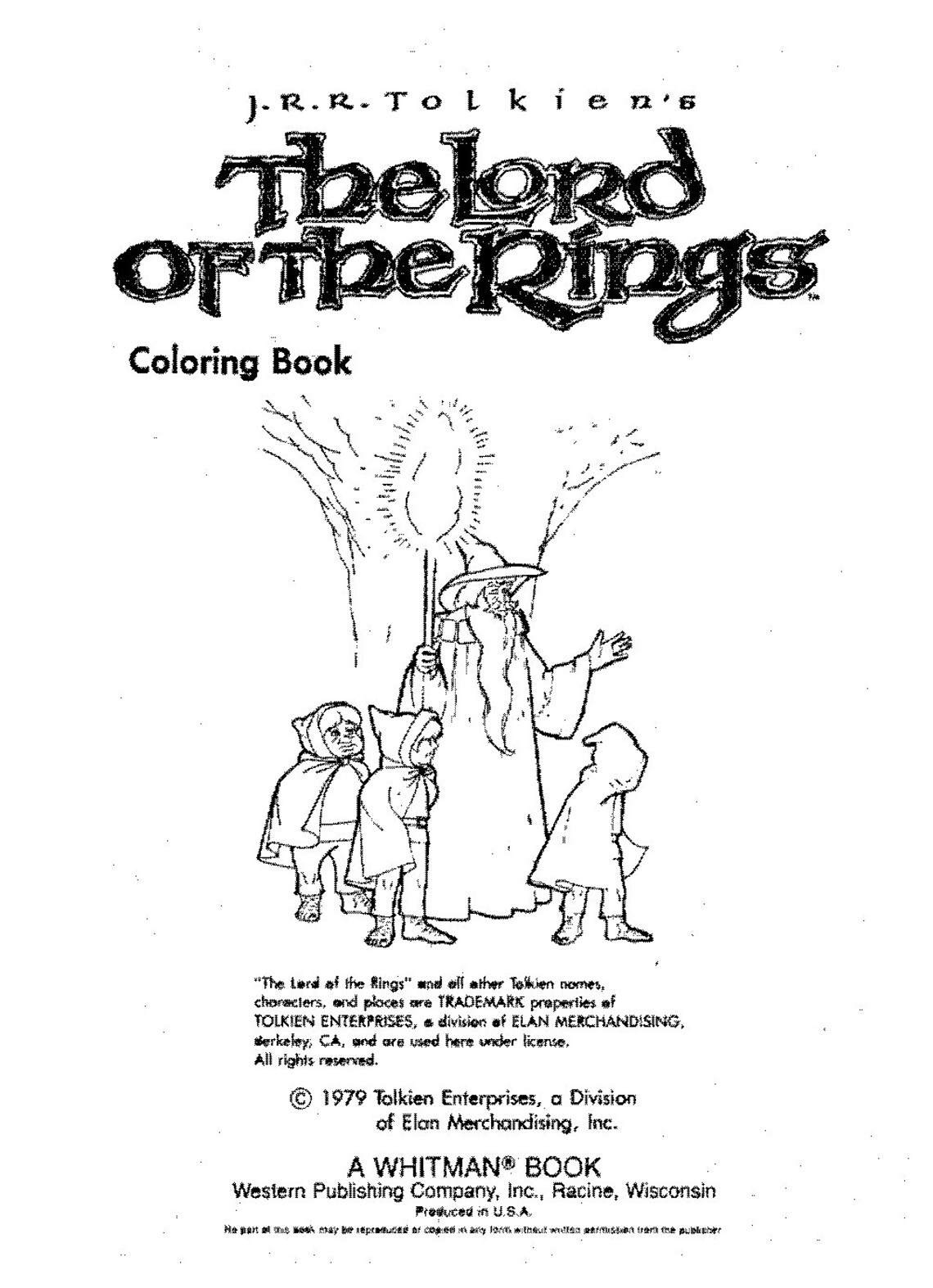 Lord of the Rings Coloring Book 1979 PDF DIGIFILE - Etsy