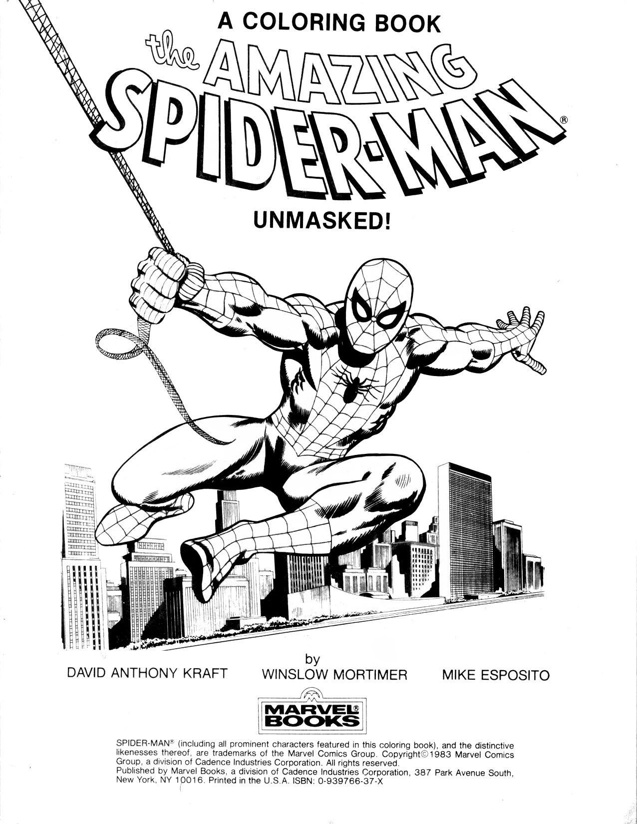 Jumbo Giant Spider Man Coloring Book Vintage 1983 Super Size USA