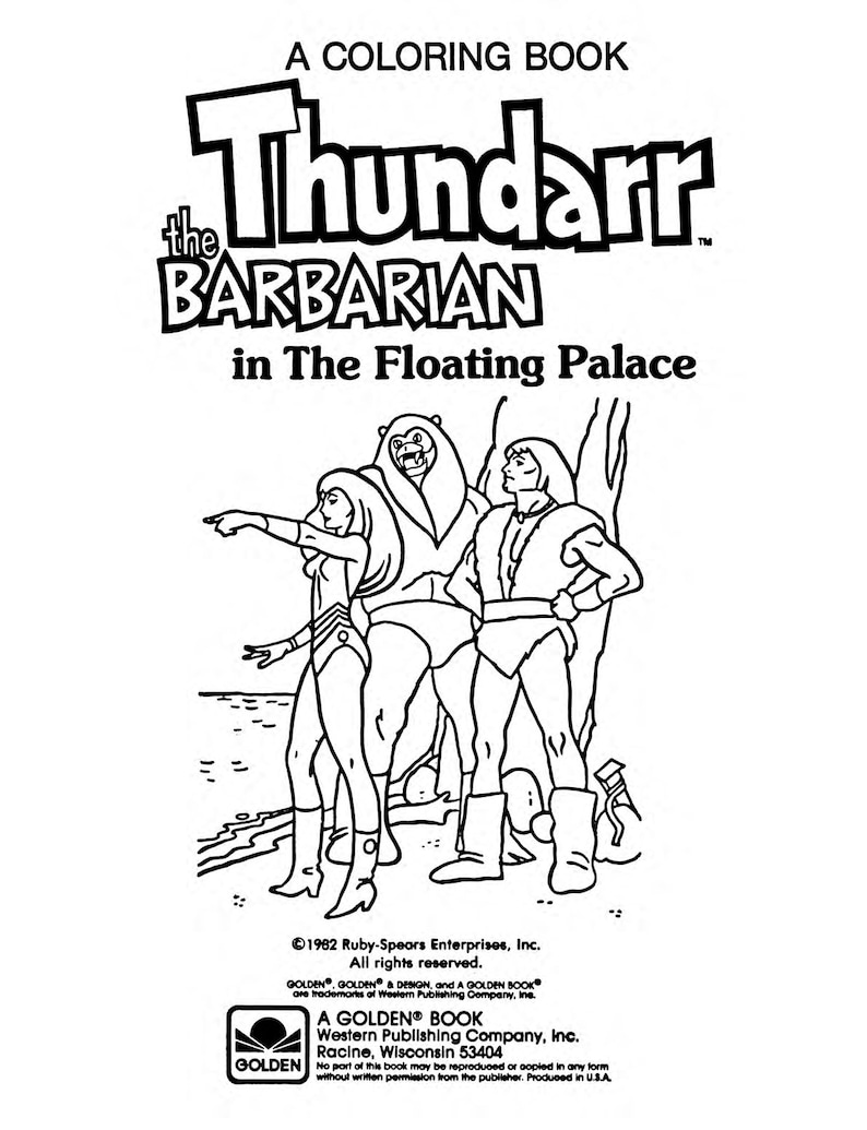 Thundarr the Barbarian in the Floating Palace Coloring Book 1982 PDF