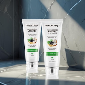 Charcoal Whitening Vegan Zahncreme 2 (zwei) - Harmony Fresh Smiles