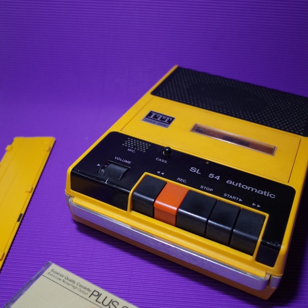 70s draagbare tape cassette speler + recorder Schaub Lorenz SL 54 automatisch