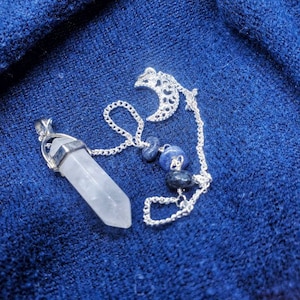 Quartz Pendulum, Crystal, Wire Wrapped, Dowsing Pendulum, Genuine, unique, spiritual tool, gift for him her