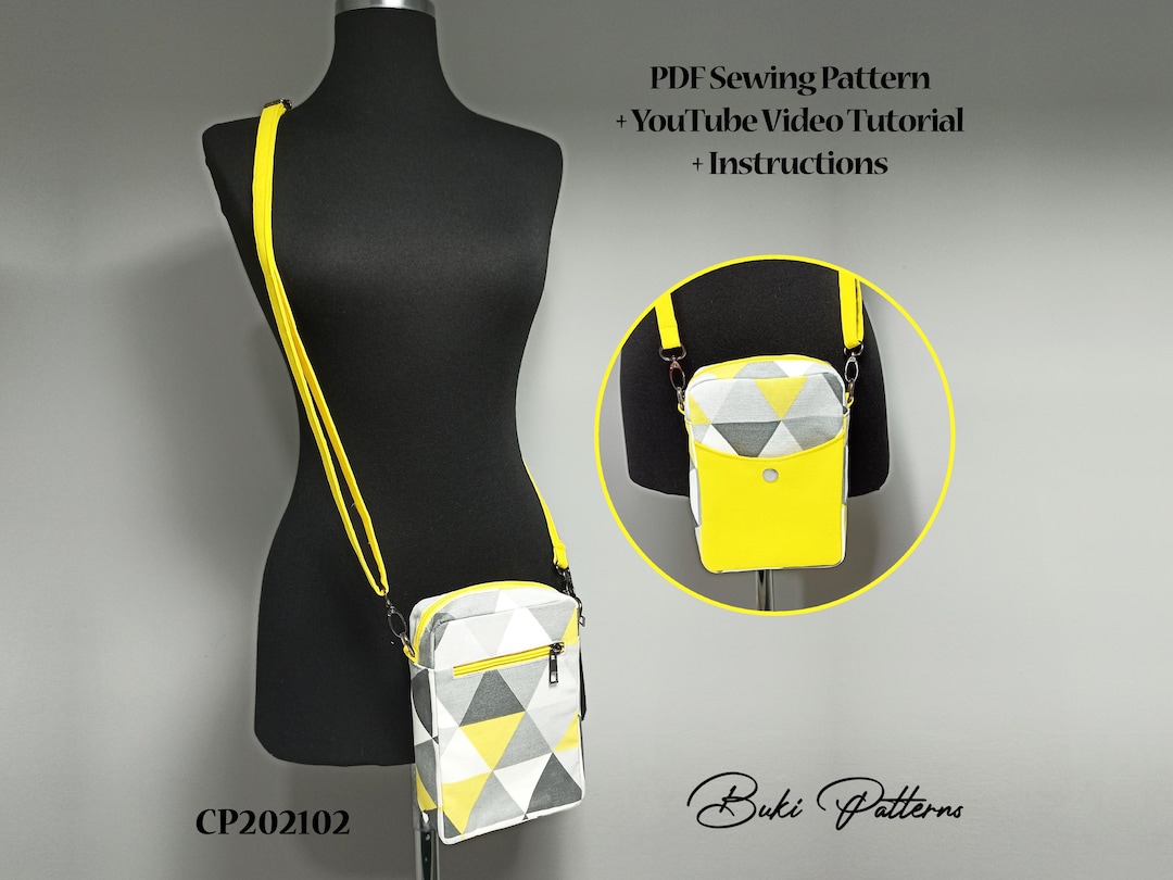 Crossbody Bag PDF Sewing Pattern, Multi-pocket Fabric Bag, Video ...