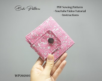 Mini Bi-Fold Wallet PDF Sewing Pattern with Video Tutorial (A4, Letter)