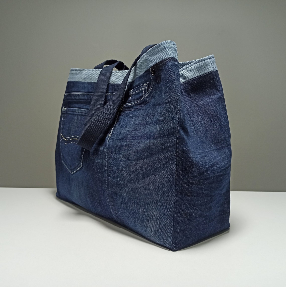 Denim Shoulder Bag PDF Printable Pattern Bag Pattern With | Etsy