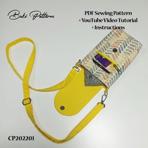 Kleine Crossbody Handytasche PDF Schnittmuster mit Youtube Video Anleitung, Handytasche Vorlage, Kleine Tasche Nähanleitung (für A4,Letter Papier)