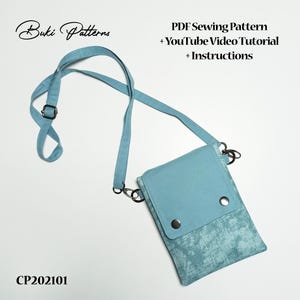 Easy Crossbody Phone Bag PDF Sewing Pattern, Crossbody Bag Printed Pattern, Basic Bag Pattern  with Video Tutorial (A4,A1,Letter Paper)
