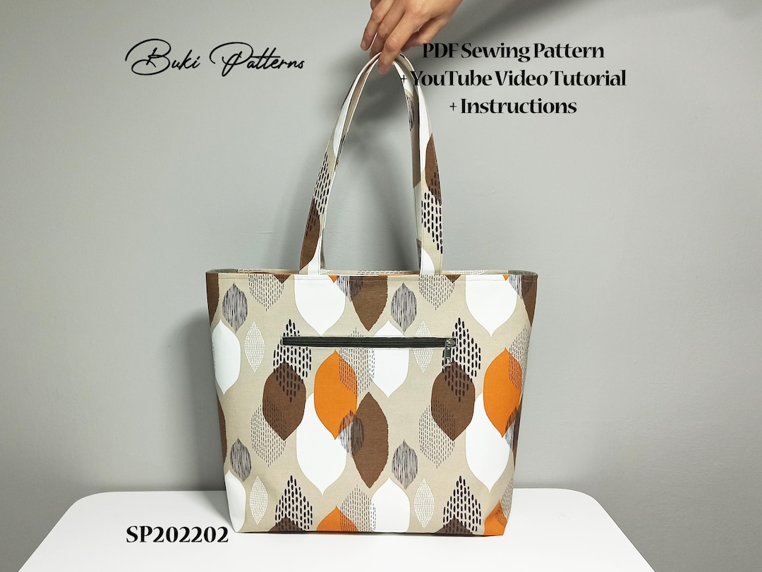 Zipper Tote Bag Sewing Pattern With Video Tutorial (PDF) - Etsy