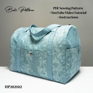 Große Boston Bag PDF Schnittmuster mit Youtube Video Tutorial, Multi-Pocket Stofftasche, einfache Boston Bag Nähanleitung (für A4, A1, Letter)