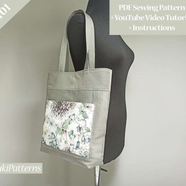 Shoulder Bag PDF Printable Pattern, Easy Bag PDF Pattern, Shoulder Bag PDF Digital Sewing Pattern, Satchel Bag Pattern (for A1,A4,letter)