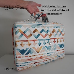 15&quot; Laptop Case PDF Sewing Pattern | Laptop Bag Sewing Pattern with Youtube Video Tutorial - Instant Download PDF (for A1,A4,letter paper)