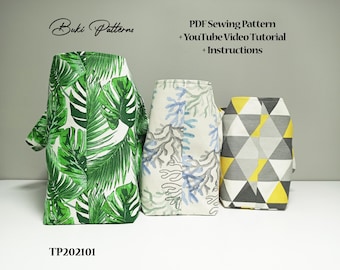 Tote Bag PDF Sewing Pattern: Easy Reusable Market Bag Instant Download (A1, A4, Letter)