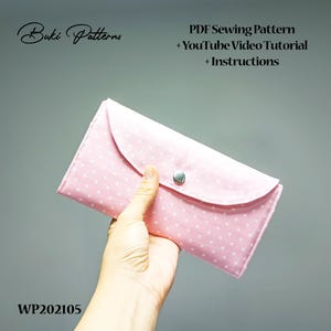 Akkordeon Geldbörse PDF Schnittmuster, Lange Geldbörse Schnittmuster mit Youtube Tutorial, Organizer Geldbörse Vorlage (für A1, A4, Letter)
