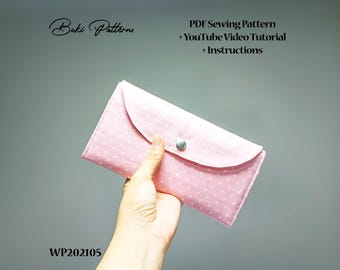 Accordion Wallet PDF Sewing Pattern: Long Organizer Template (A4, Letter)