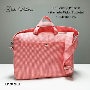 13 Zoll Laptoptasche, PDF Schnittmuster mit Video Tutorial, einfache Laptoptasche mit Schutzhülle, Laptoptasche Schnittmuster (für A4, A1, Letter)