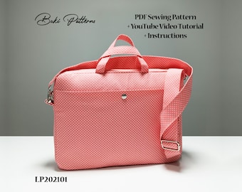 13" Laptop Tasche Schnittmuster: Schutzhülle, Video Anleitung (PDF Muster) (A1, A4, Letter)
