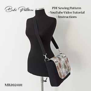 Patron de couture PDF pour sac besace avec tutoriel Youtube, patron de couture de sac besace à rabat, patron de couture de sac quotidien (pour A1, A4, lettre)