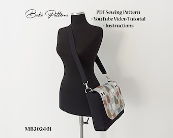 Flap Top Messenger Bag Sewing Pattern, Zippered Pocket (PDF Pattern)