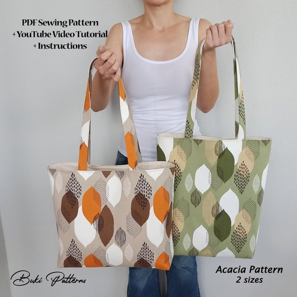 Easy Sew Market Bag Template, Easy Daily Bag Pattern, Printable Market Bag Template,Simple Tote Bag PDF Sewing Pattern (for A1, A4, Letter)